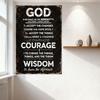 Vintage Distressed Serenity Prayer Metal Tin Sign - Rusty Edge Art Poster for Home Bar Man Cave Cafe Decor