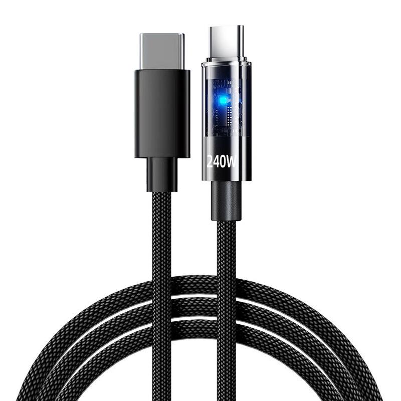 240W Dual Type-C Fast Charging Cable for Apple, Huawei, Vivo, and Oppo Laptops