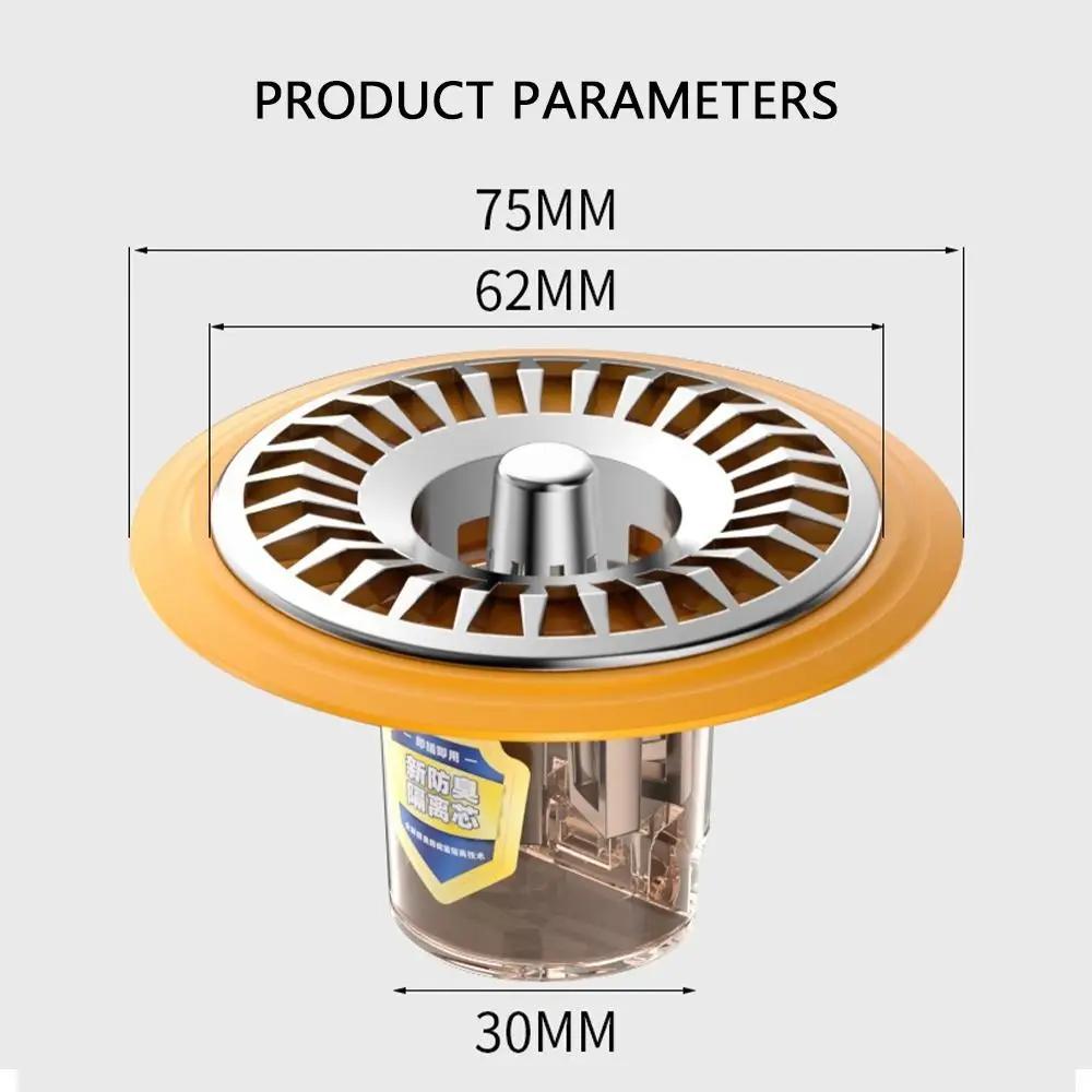 Anti Odor Floor Drain Core Insect Prevention Seal Stopper Basin Drain Filter Removable Drain Cover Kitchen Bathroom Accessories