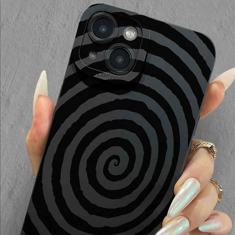 Creative Spiral Pattern Graphic Phone Case For iPhone 16 15 14 13 12 11 X XR XS SE2 SE 8 7 Plus Pro Max Mini Silicone Back Cover
