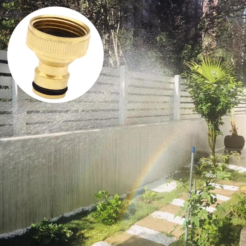 3/4" Brass Quick Connector 4pcs/set Garden Tap Adapter Thread Nipple for Garden Yard Car Washing Accessory