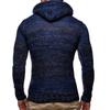 Europäischer und amerikanischer Herren-Strickmantel für Herbst und Winter mit hohem Kragen und Kapuze