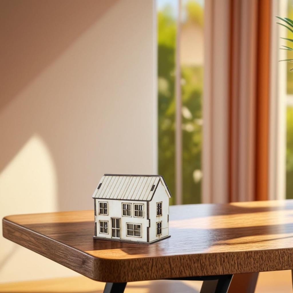 UPKOCH Miniature House Wooden House Architectural Model Assembly Kit DIY Diorama Scenery Parts Dollhouse Structure Miniature Garden Railway Model