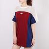 Nike Color Block Round Neck Loose Breathable Short Sleeve Dress Women Dresses Burgundy AR2405-677