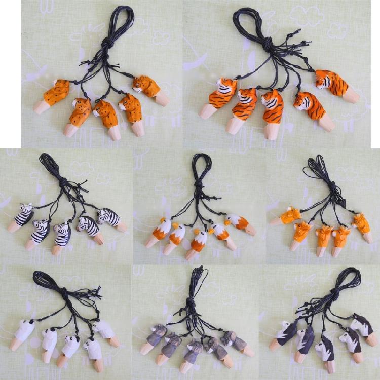 Outdoor Family Entertainment Wood Carved Whistle Necklace for Children Choker