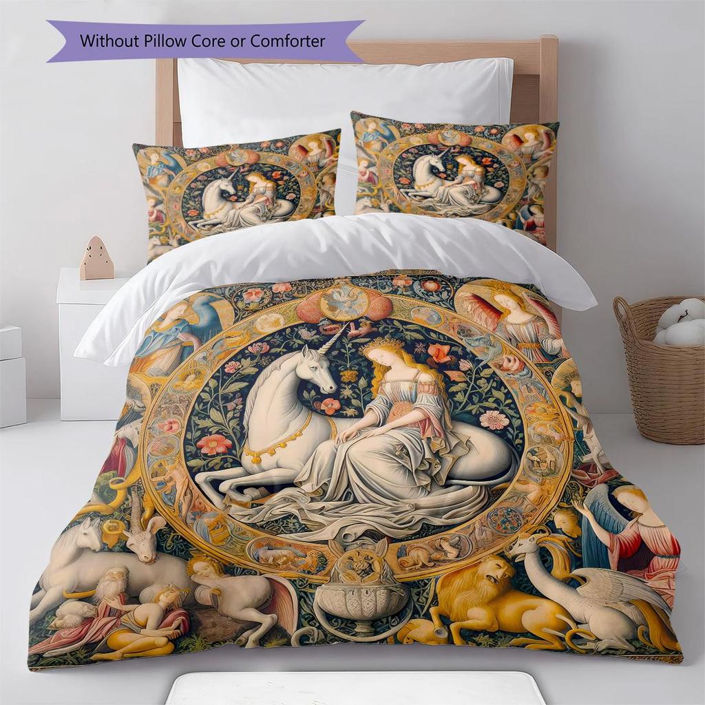 1PC Horse Bedding Quilt Set Quilt Cover Pillowcase Home Decoration Birthday Gift (1 * duvet cover + 2 * pillowcase, without core)