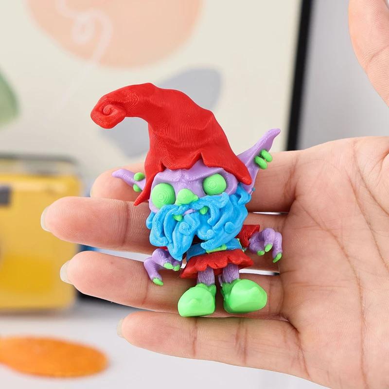 Halloween 3D Printed Toys Cute Cartoon Figure Models Home Tabletop Ornaments Decorative Crafts Children's Gifts Movable Humanoid