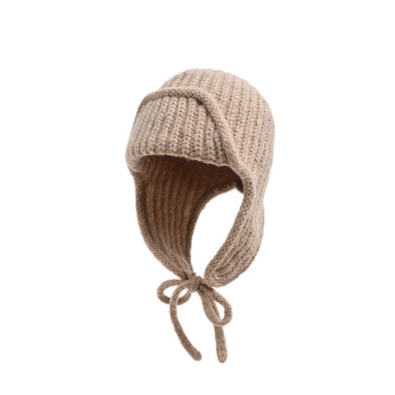 Warm Cozy Knitted Ear Flap Hat Cute Cherry Decor Perfect For Winter Outdoor Wear Women Teen Girls