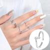 Exquisiter offener Goldring: Japanischer & Koreanischer Stil, Dünnes Band mit Diamanten besetzt, Stapelbarer & Eleganter Fingerschmuck