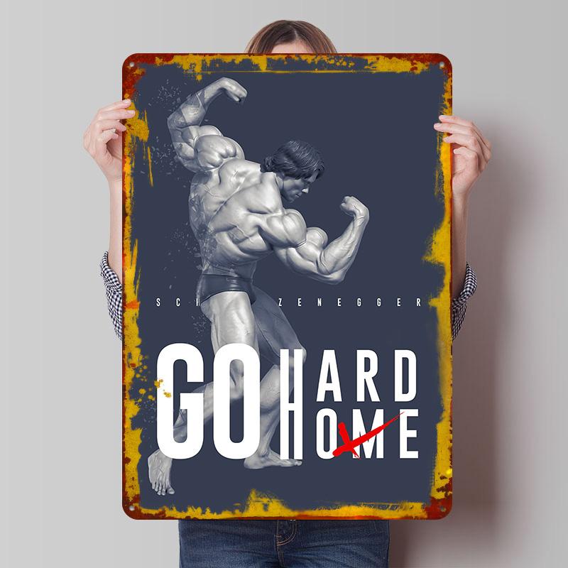 Arnold Schwarzenegger Metal Poster Custom Wall Art Retro Vintage Tinplate Signs for Man Cave Office Decoration Room Desk Decor