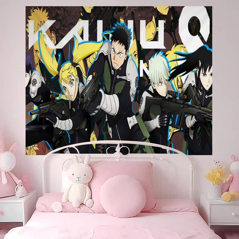 Kaiju No 8 Anmie Colorful Tapestry Wall Hanging Hippie Flower Wall Carpets Dorm Decor Wall Art Decor