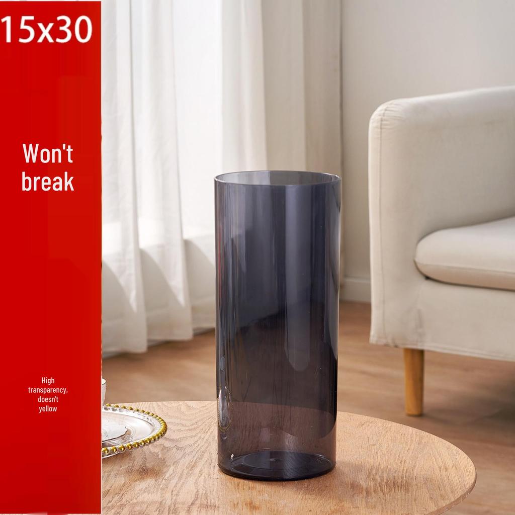 Acrylic Hydroponic Vase for Living Room - Large, Drop-Proof, Transparent, High-End Feel, Perfect for Lucky Bamboo Flower Arrangements.