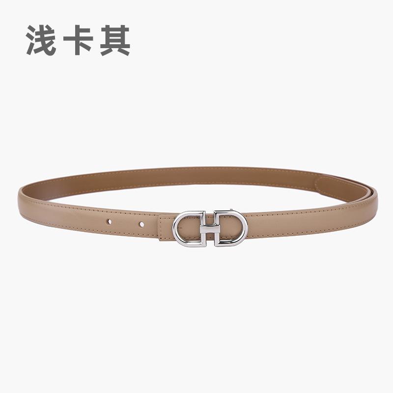 Leather Women'S Belt Simple Double Ring Belt With Jeans Casual Pants Belt Women'S Model