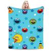 S-Sesame Street Elmo Cookie Wool Blanket Sesame Street Cartoon Comedy Funny Throw Blanket for Home 125*100cm Bedspreads