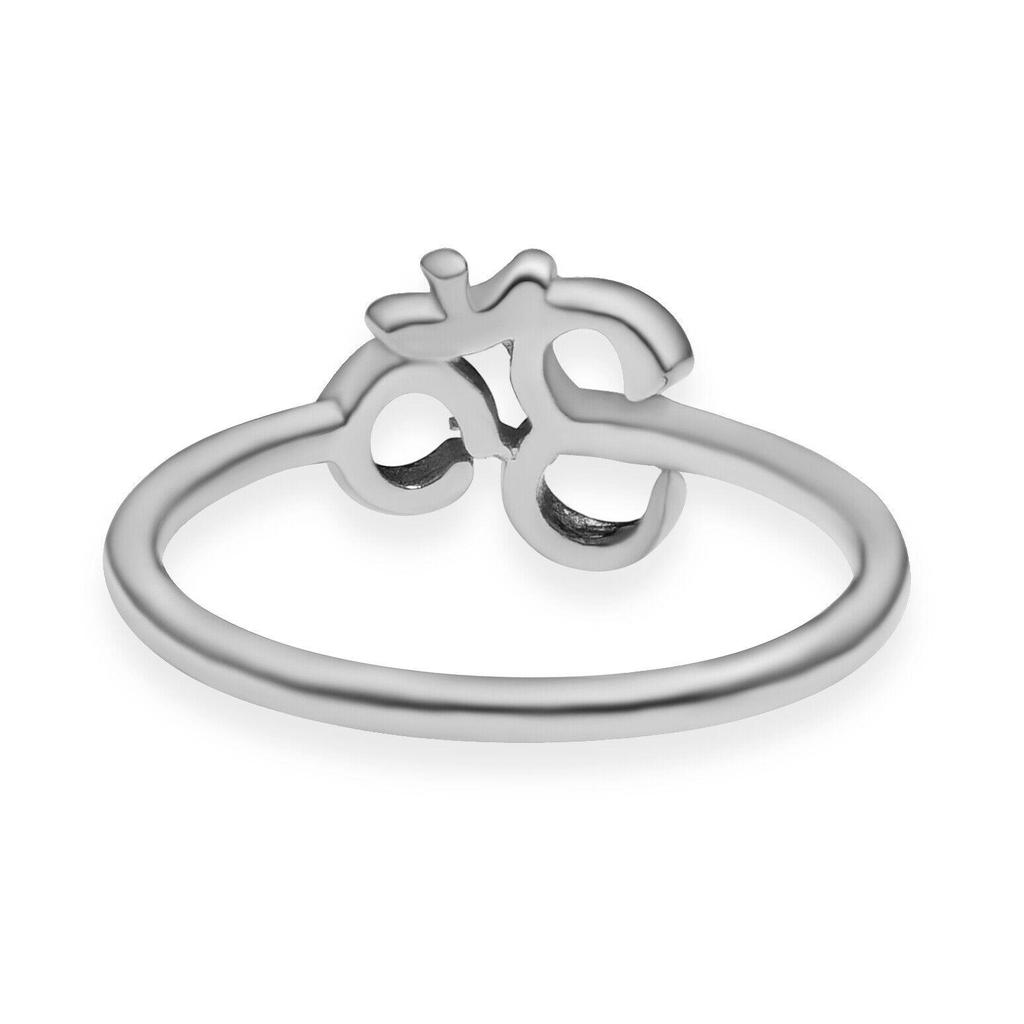 Anello Vintage in Argento Massiccio 925 Sterling con Simbolo Om Tono Argento Regalo per San Valentino