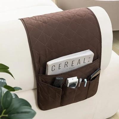 Sofa Armrest Organizer with 5 Pockets and Cup Holder Tray Couch Armchair Hanging Storage Bag for TV Remote Control Cellphone