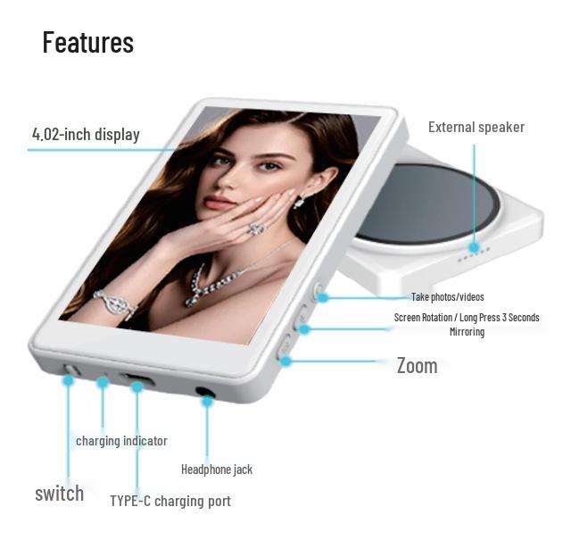 Mini Specchio Schermo Selfie Posteriore Magnetico - Ideale per Live Streaming e Mirroring dello Schermo del Telefono