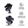 5 Blades Automatic Heat Powered Stove Fan Black/bronze/gold/silver Wood Burner Quiet Energy Saving Home Efficient Heat Eco Fireplace Fan