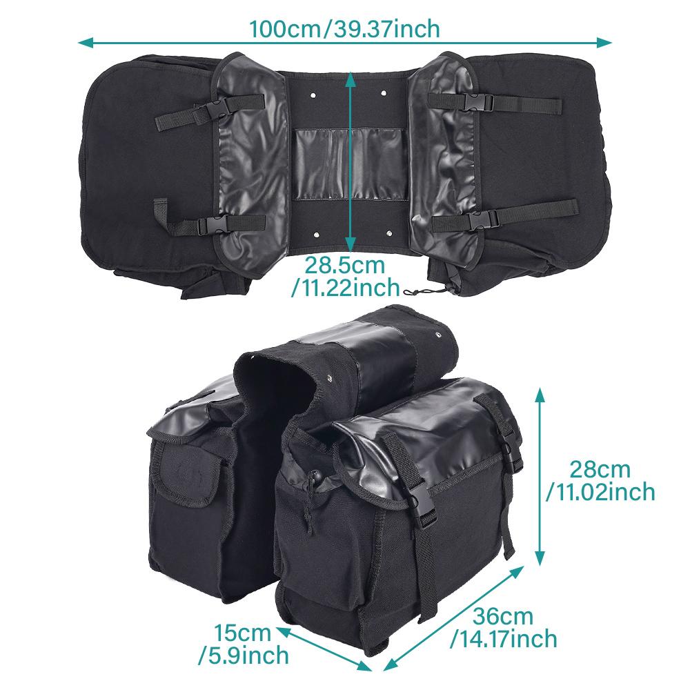 

Black Canvas Hanging Bag Motorcycle Double-Sided Hanging Bag with Expandable Capacity, Pressure-Resistant and Tension-Resistant чёрный