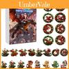 Christmas Countdown Advent Calendar With Santa Claus Dragon Acrylic Ornaments For Holiday Decor
