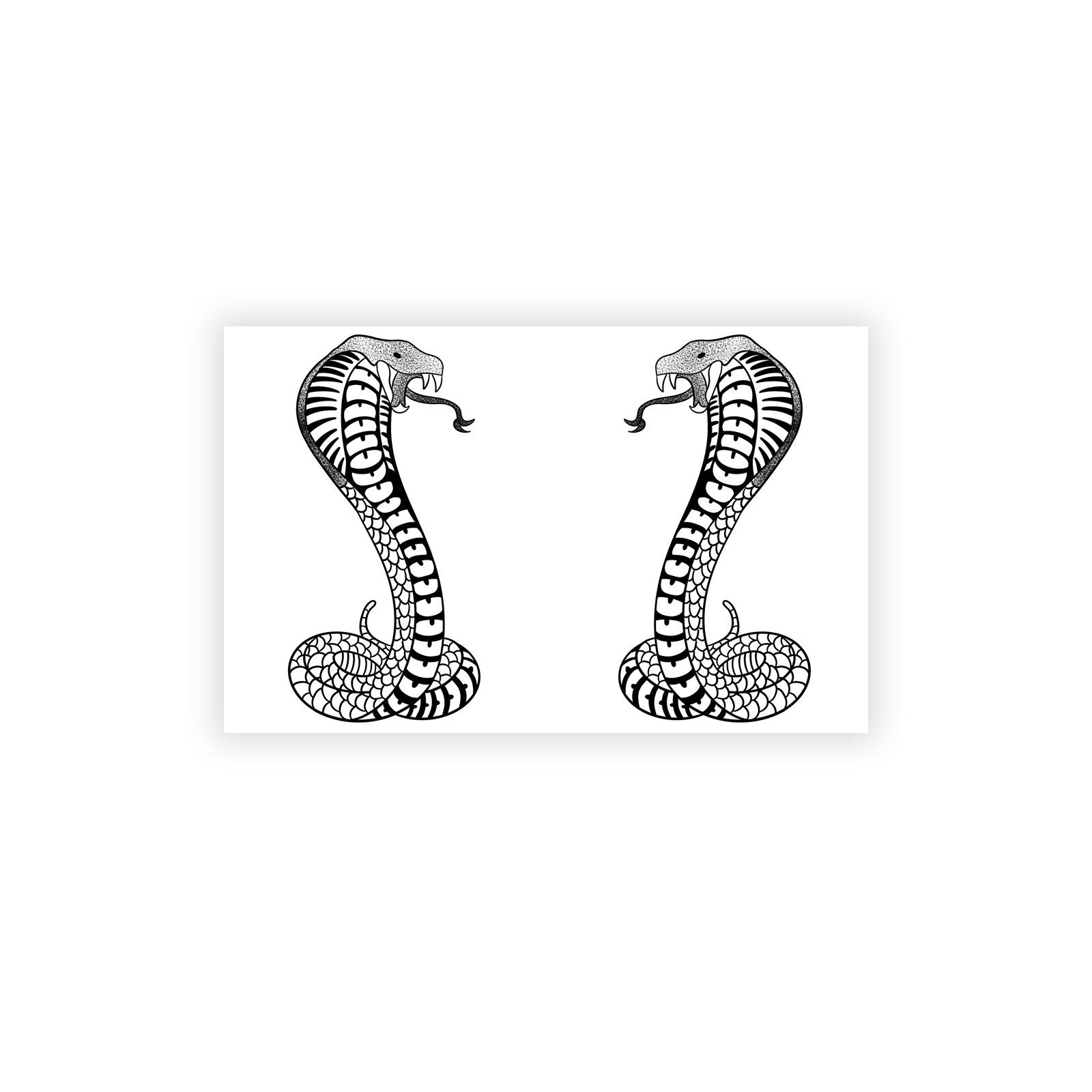 American Dark Domineering Personality Creative Twin Snake Waist And Abdomen Tattoo Sticker 19*12