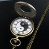 10pcs/lot Wholesale New Chinese Yin Yang Taiji Black White Quartz Pocket Watch Retro Men and Women Necklace Pendant Clock Gift
