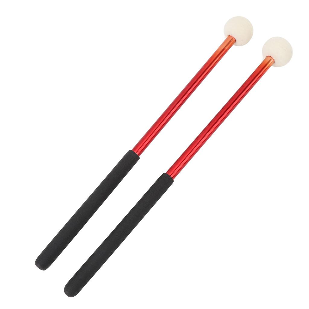 2 Pcs Timpani Mallet Soft Wool Felt Head Anti Slip Rubber Handle Alloy Percussion Stick