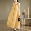 Summer New Wear Free Series Slack Lazy Skirt Minimalist Sleeveless Medium and Long Dress Women