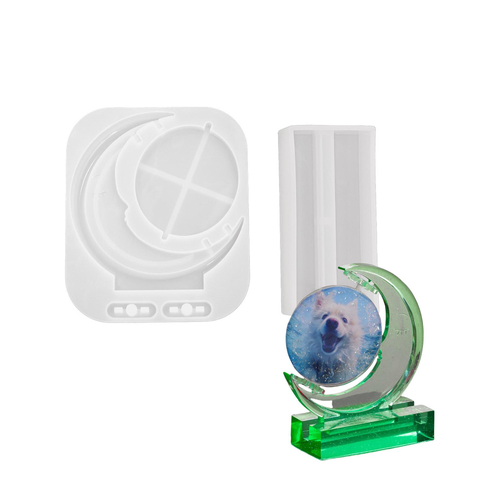 

Sturdy Silicone Rotating Photo Frame Mold Sun and Moons Designs Craft Supplies for Multiple Images Home Decoration 1