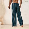 Men S Plus Size Printed Drawstring Waist Straight Leg Full Length Beach Pants With Pockets