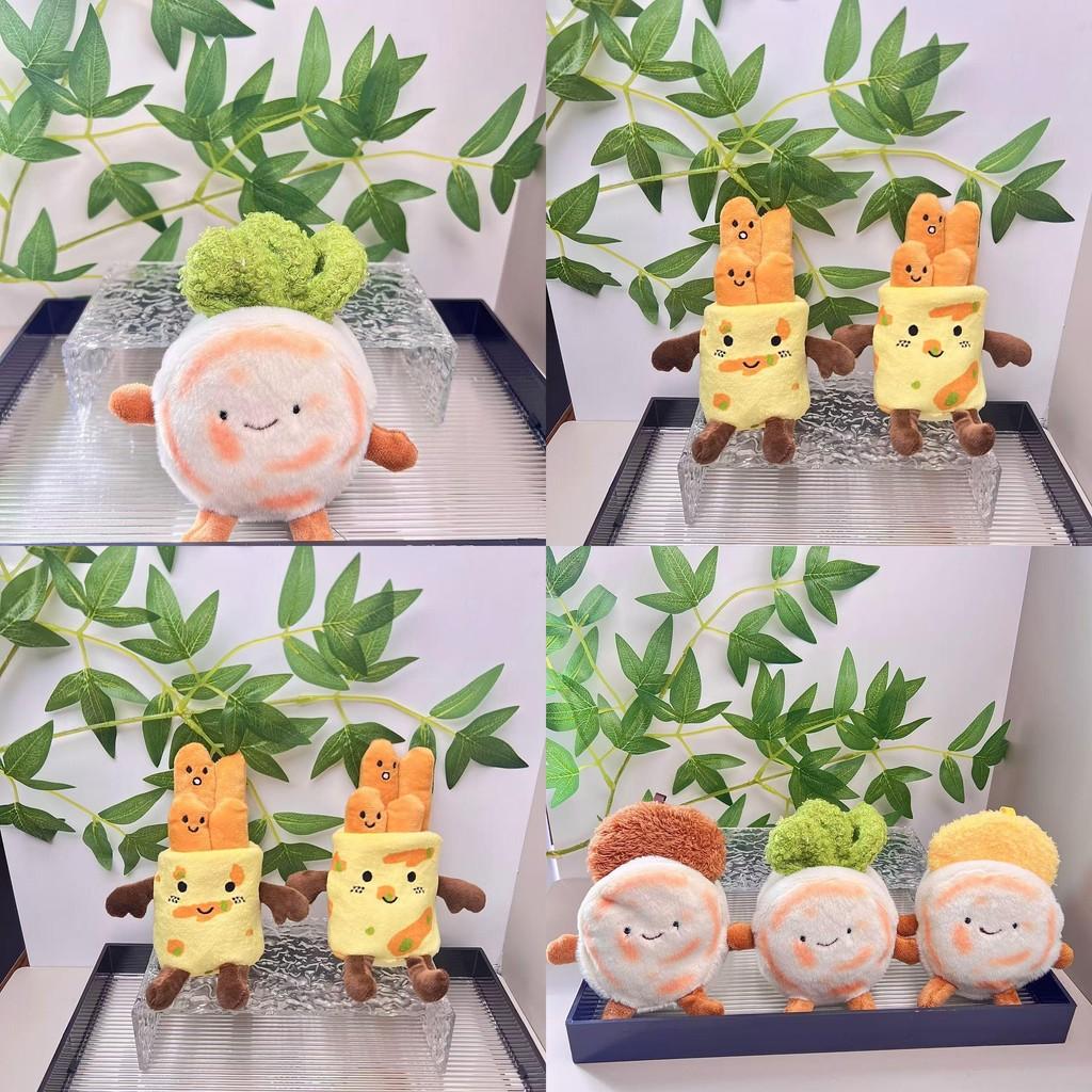 Cute Plush Pancake Food Doll Keychain Soft Pp Cotton Adorable Pendant Accessory