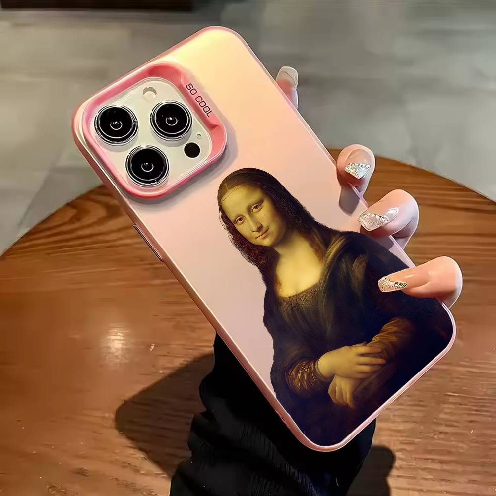 Het meisje met de parel and Mona Lisa Phone Case For iPhone 17,16,15,14,13,12,11,Pro Max,Plus Candy Silver Cover