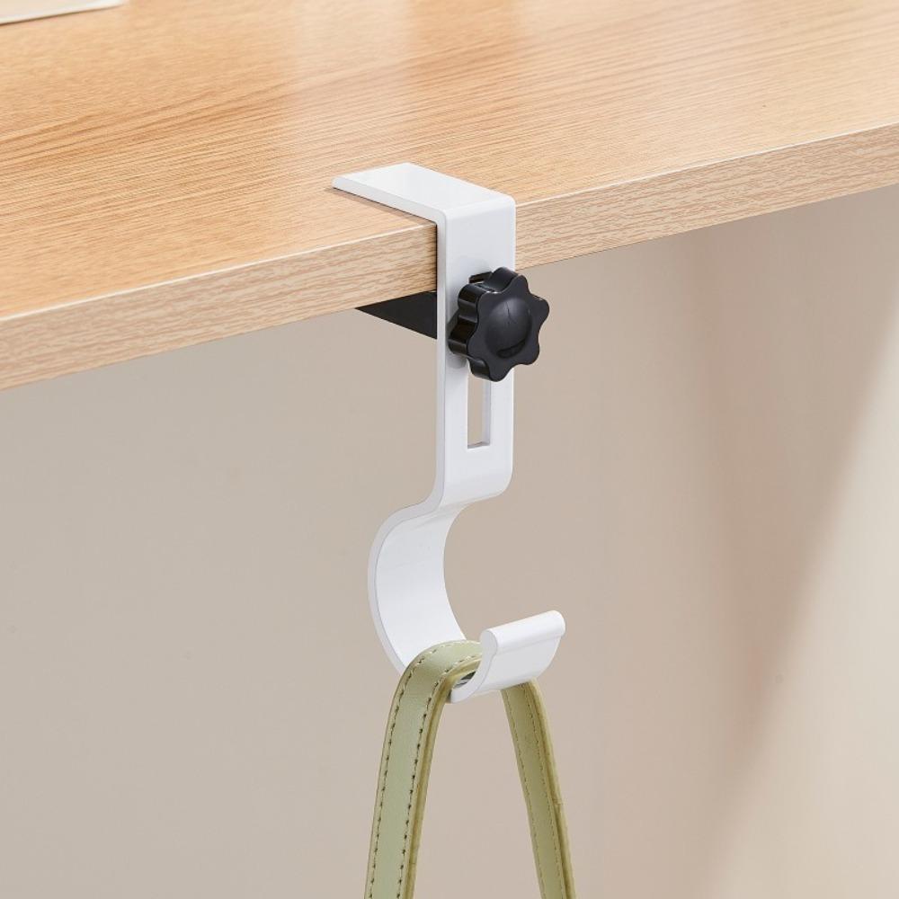 Aluminum Alloy Adjustable Desk Hook Adjustable Portable Backpack Holder Easy Install Double Hook Multipurpose Hook