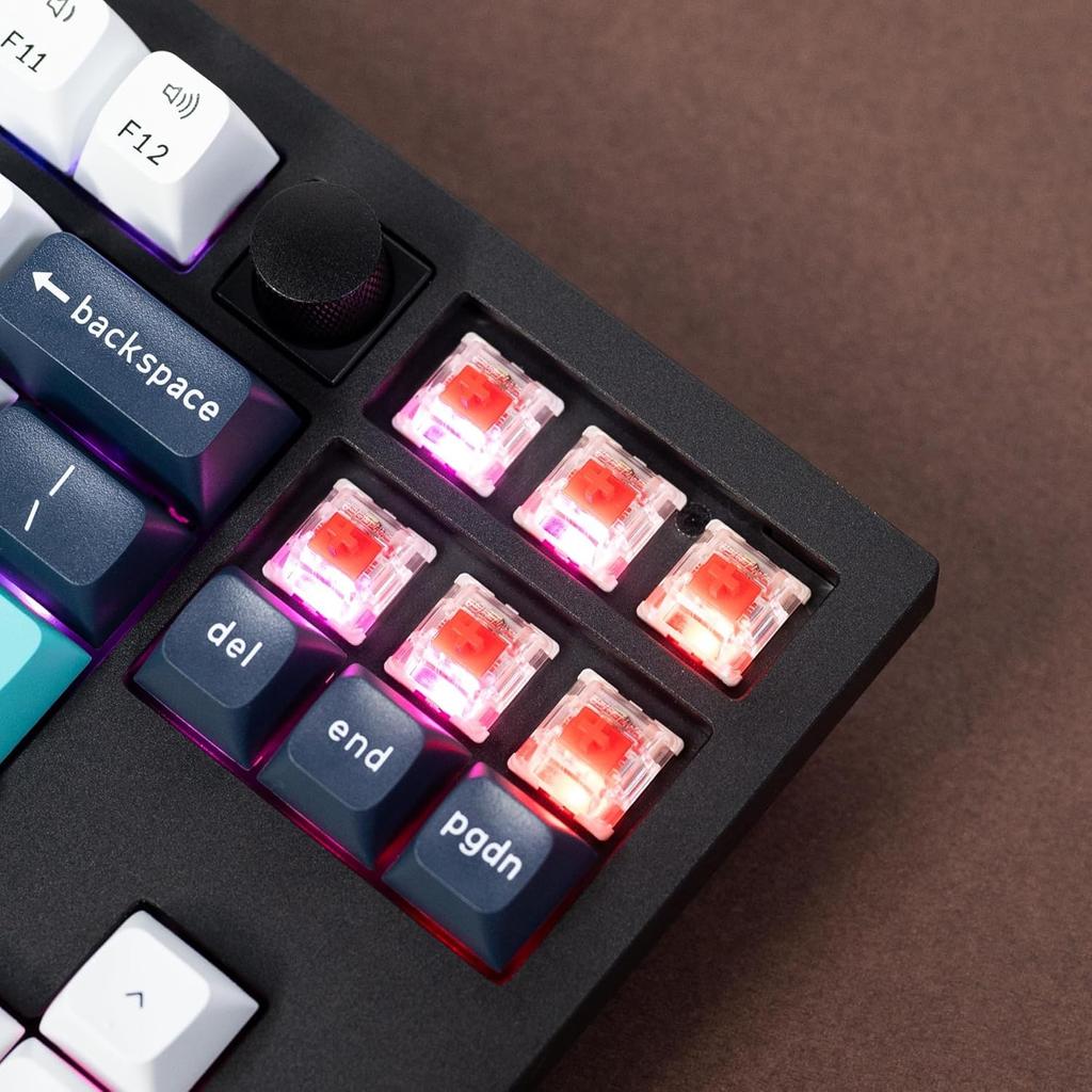 Keychron Q3 Max Wireless Custom Mechanical US RGB Gateron Jupiter Mechanical Windows Compatible Gateron Jupiter Mechanical Red QMK/VIA Keyboard, 2.4