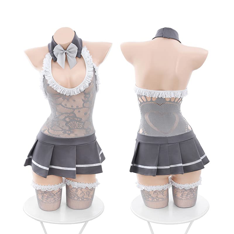 small sexy erotic body micro mini erotic gray [Ahegao] Cosplay, sexy, erotic, breasts, lingerie, extreme, pervert, women's, costume, stocking, skirt,