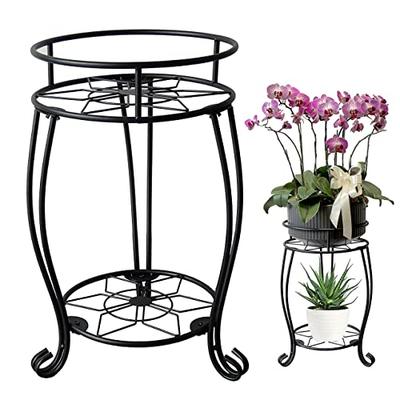 BOLESKA 2-Tier Iron Flower Stand, Houseplant Stand, Home Decor, Indoor/Outdoor Planter Stand, Flower Rack, Flower Pot Stand, Easy Installation, Flower