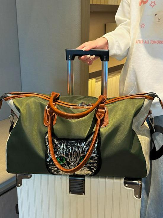 Crossbody Fashion Embroidery Handbag: Large Capacity Gym, Travel, or Business Trip Bag