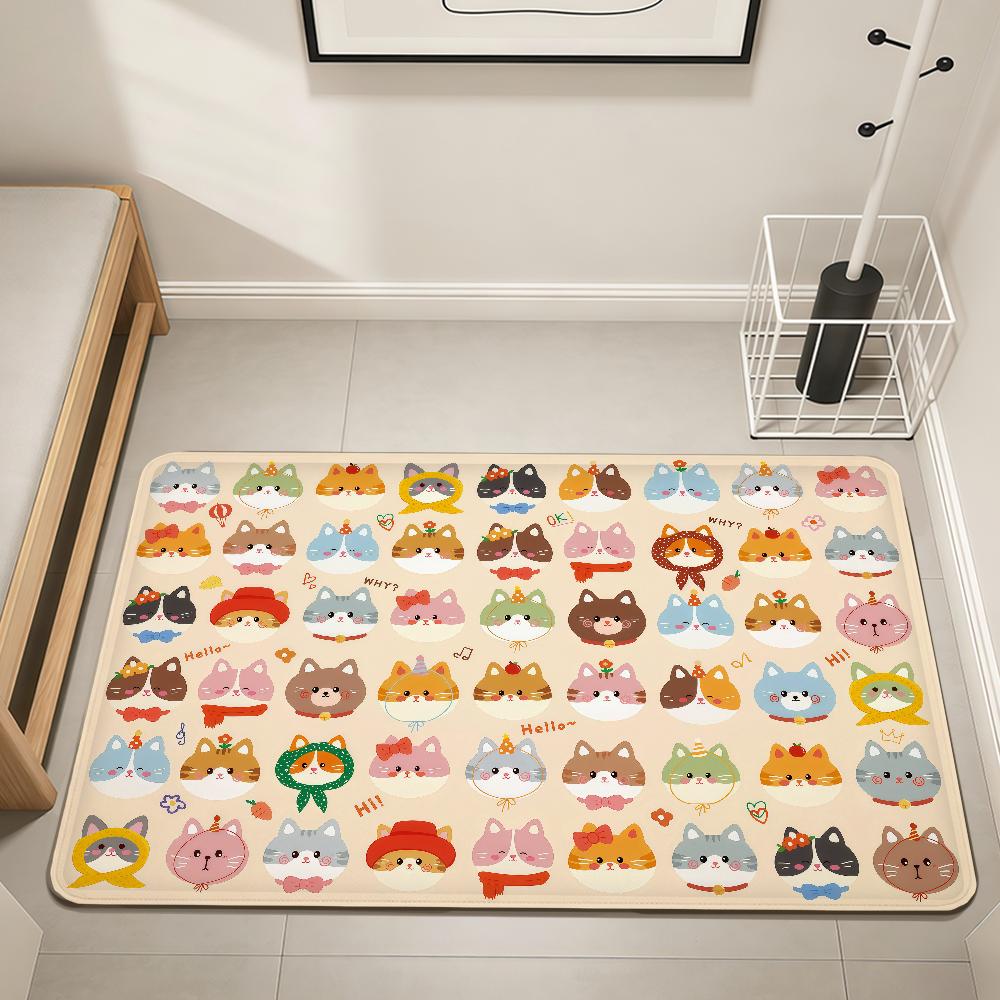 Cute cartoon animal graffiti funny Home Bedside Rug Kitchen Bath Floor Mat Hallway Balcony Carpet Entrance Doormat hogar Decor