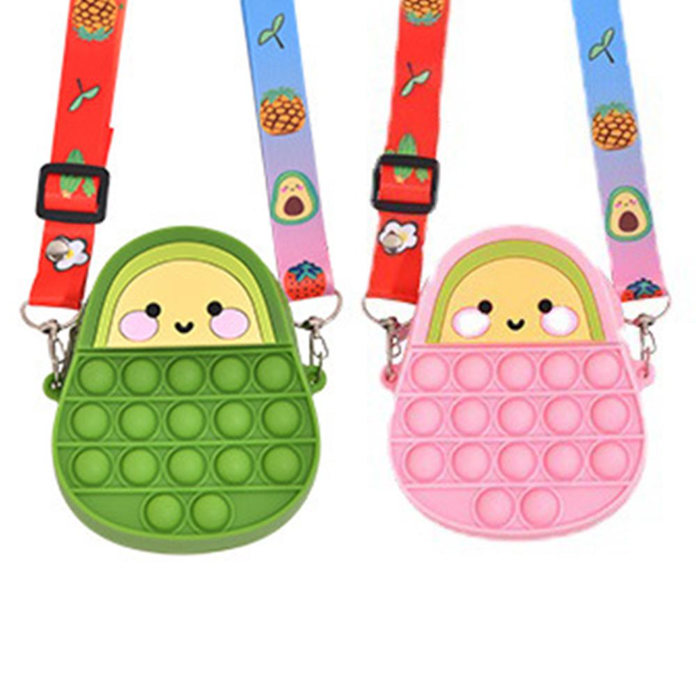 Buy Cute Avocado Push Bubble Silicone Shoulder Bag Children Adult ...