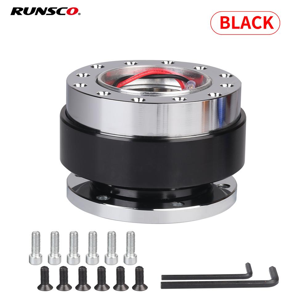 

Универсальный автомобильный тюнинговый руль, быстроразъемный адаптер для ступицы, отстегивающийся комплект Boss Auto чёрный