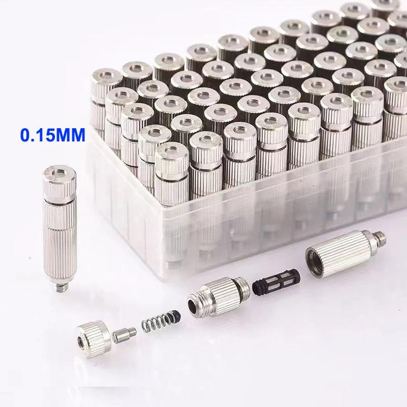 50Pcs High Pressure Garden Water Misting Nozzles With Filter Inside 0.1mm~0.8mm for Garden Agriculture Cooling Humidify