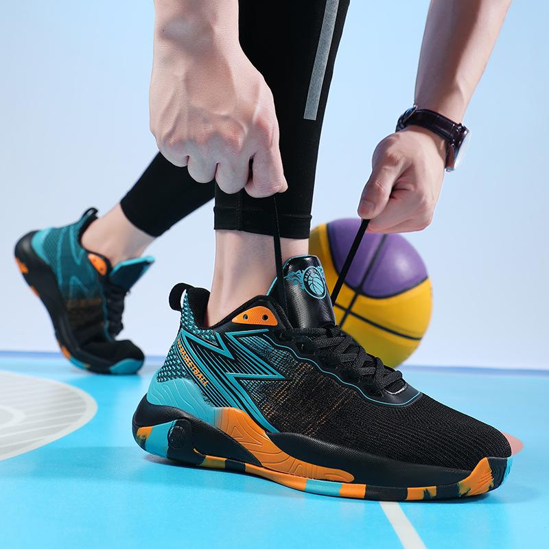 Sports and leisure shoes men's shoes 46 47 48 large size basketball shoes men's shoes fly-woven breathable lightweight running shoes men