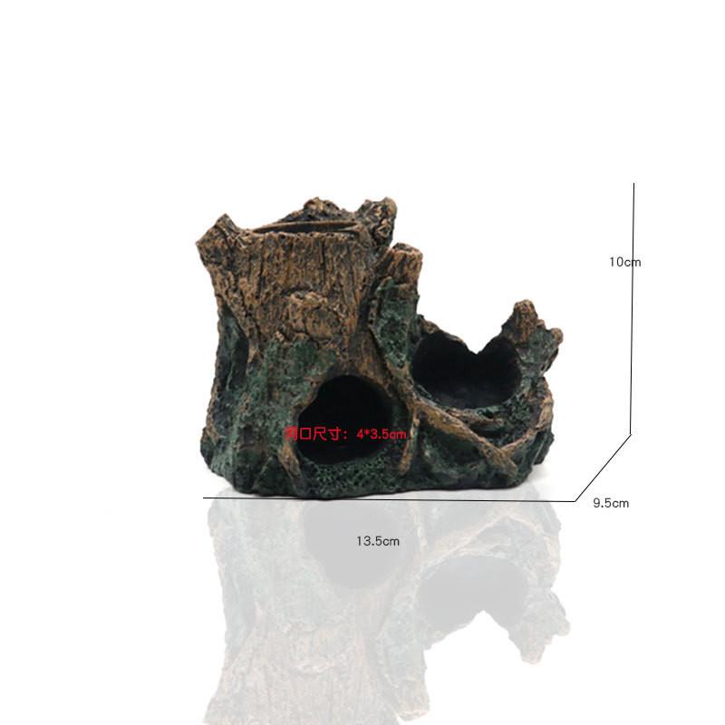 

Creative Tree Hole Shelter Resin Breeding Cave Fish ShrimpTank Aquarium Decoration Amphibians Reptile Decoration Home Crafts