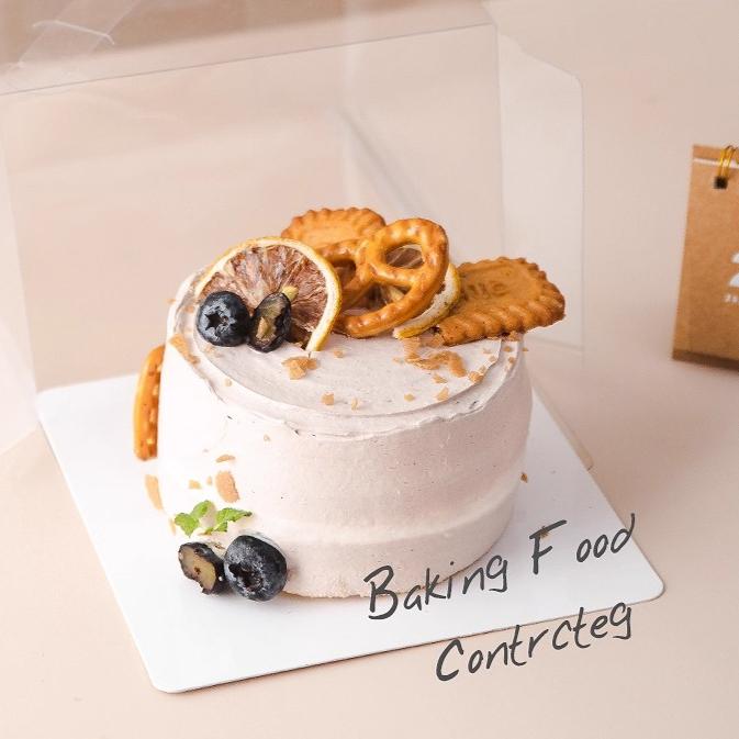 Transparent Portable Dessert Box Cake Paper Cup and Puff Pastry Thousand Layer Packaging Box Mini Baking Packaging Box Multifunctional Display Packag