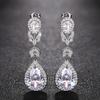 Elegant Delicate Pear Shape Dangle Earrings for Women Classic Silver Color Wedding Party Jewelry Versatile Accessories