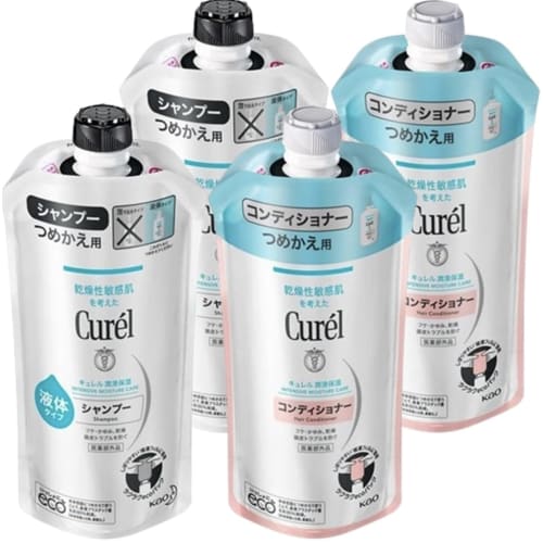 

Curel Shampoo Conditioner Set Refill 340ml x 2 + 340ml x 2 Unscented