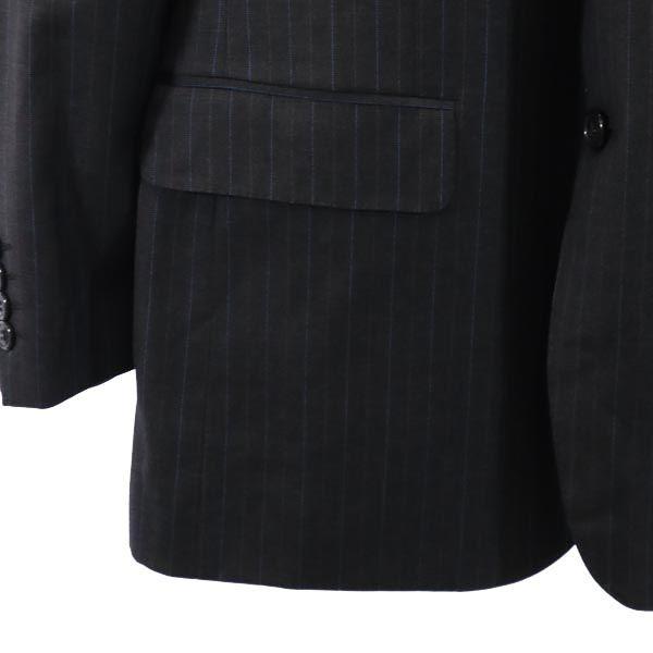 LANVIN Made in Japan wool Striped Pattern tailored jacket R46-44 Gray Men's Used