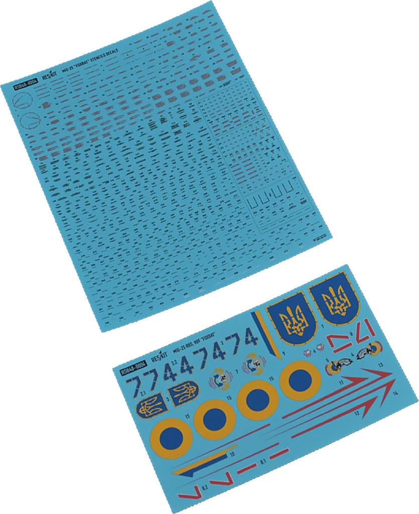Reskit Ukrainian Air Force Decal Data for Plastic Models 1/48 MiG-25RBF/RBS (with Stencils) RSKB48-0002 (Airplane)