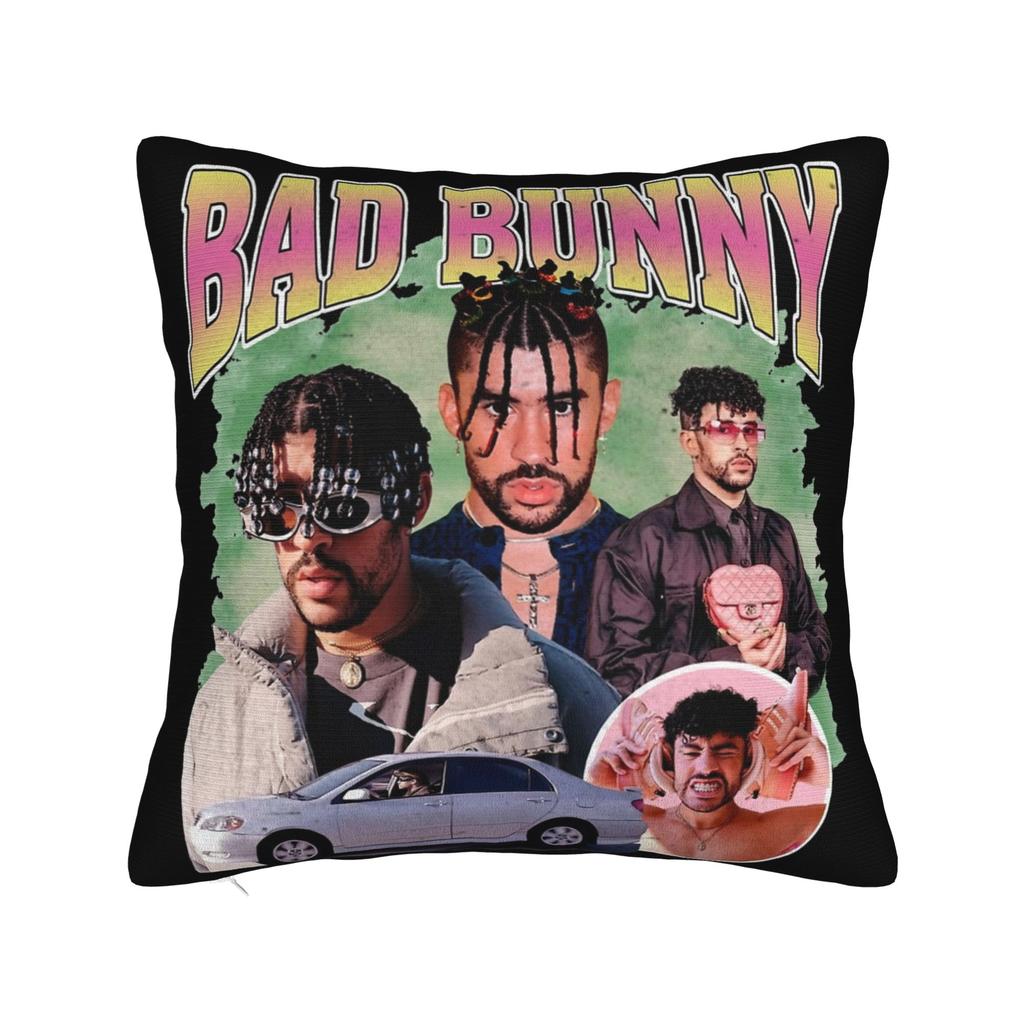 Singer Bad Bunny Pillowcase Doublesided Printing Polyester Cushion Cover Decorative Throw Pillow Case Cover Home