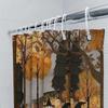 Spooky Halloween Shower Curtain Set Witch Forest Ghost Themed Bathroom Decor Gothic Horror Backdrop Vintage Halloween Party Supp